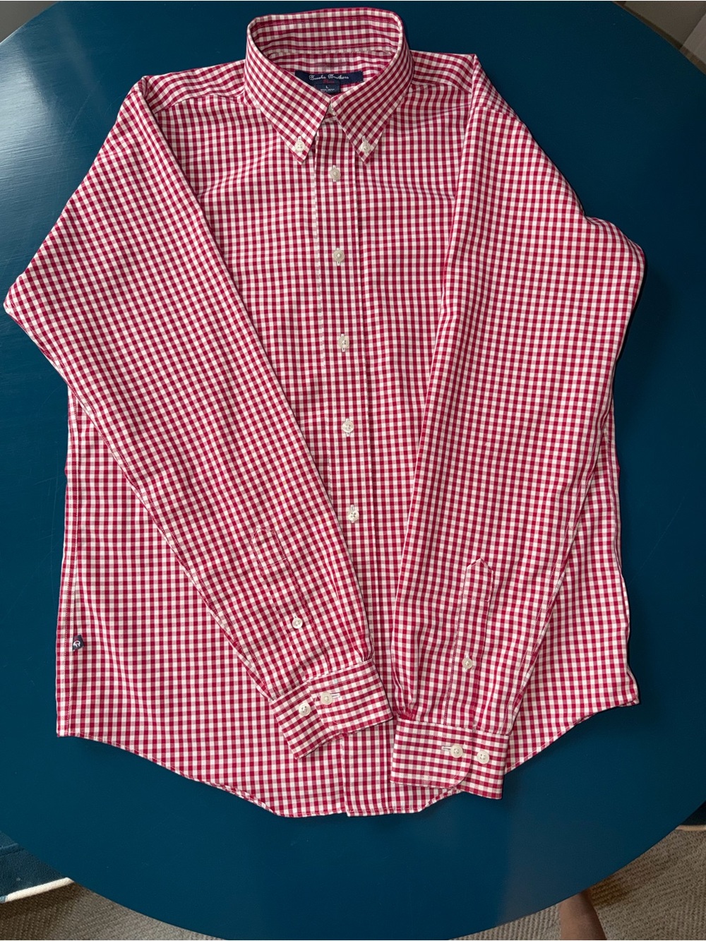 Brooks Brothers Button-Down Red Gingham Boys Shirt - Classic Fit